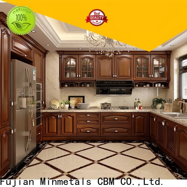 CBM modern wood kitchen cabinets bulk production for villa