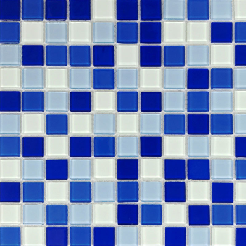 Mezclar el mosaico de cristal azul 23x23