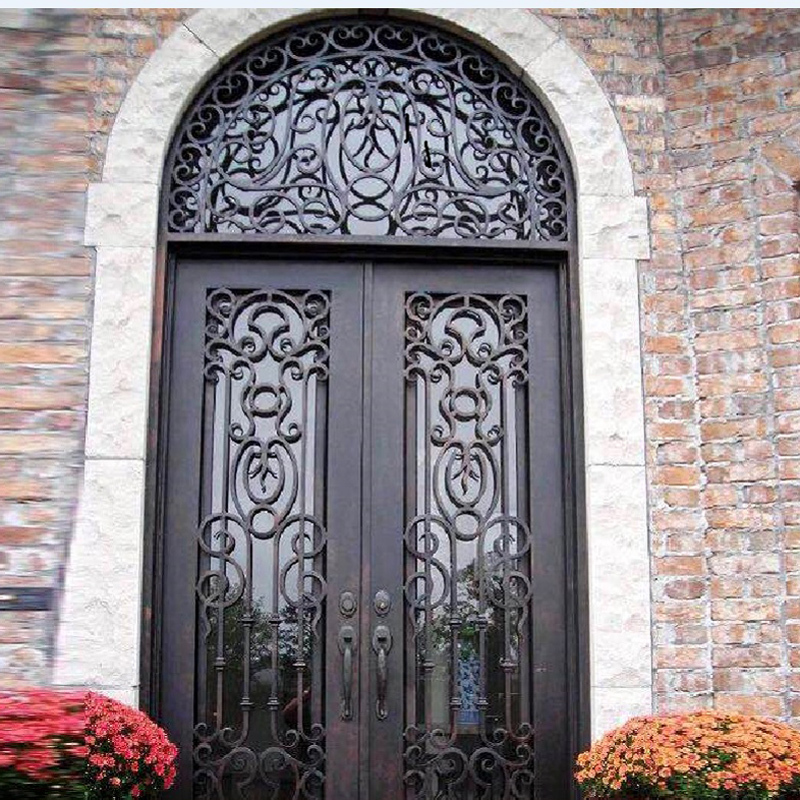 Customized front entry main wrought iron