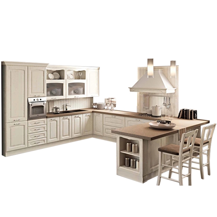 CBM light wood kitchen cabinets at discount for new house-1