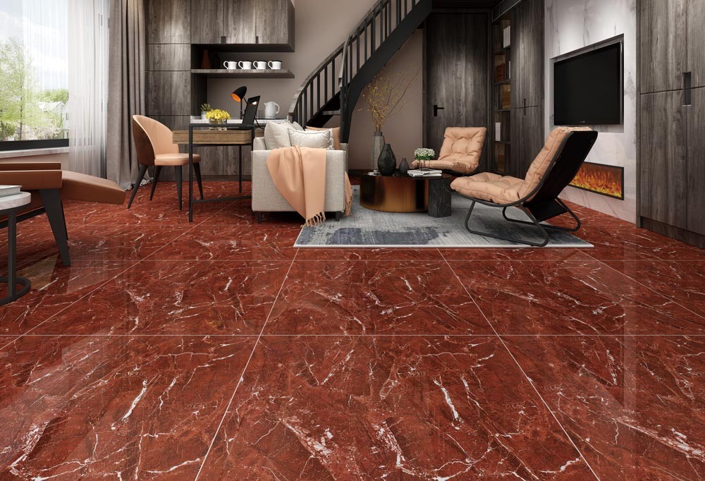 Red Rosso Levanto Polished Glazed Tile 800x800 | Cbm