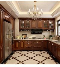 American Style Solid Wood Kitchen Cabinet Frame kitchen cabinet Crown Molding Raised panel
