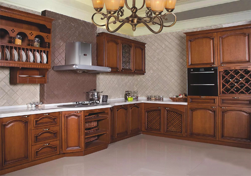 Popular style Kitchen Funiture Kitchen Cabinet Solid Wood Contemporary ...