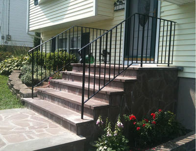 Metal forged iron handrail galvanized wrought iron staircase hand railings