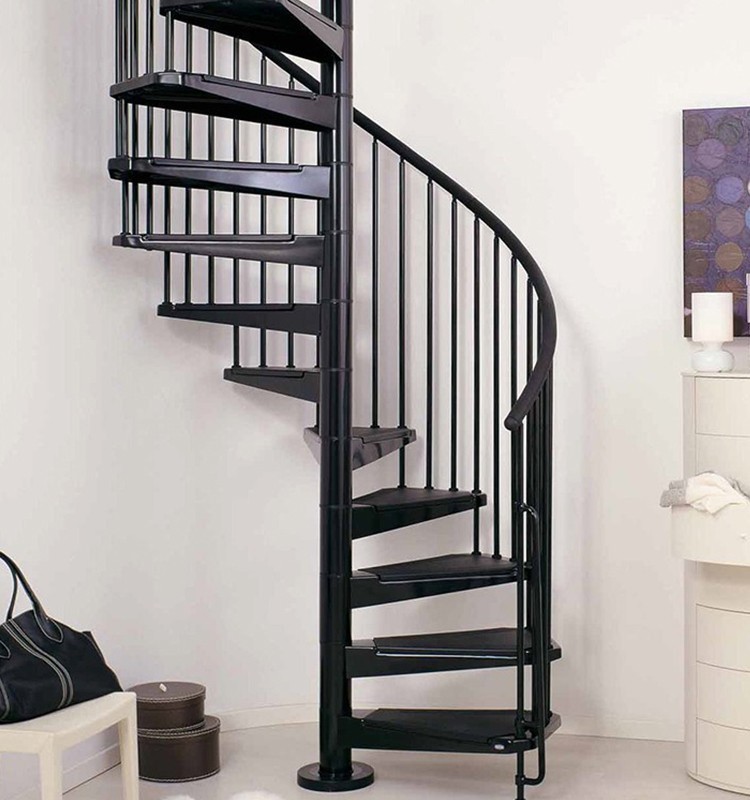 Escalera de caracol de acero personalizada con diseños de barandilla de hierro
