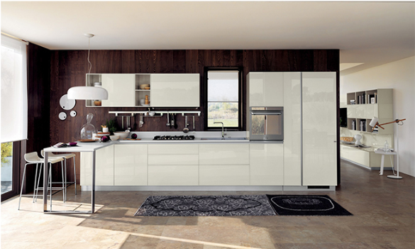 High Gloss Pvc Lacquer Coating Kitchen Cabinet Modern Design | Cbm