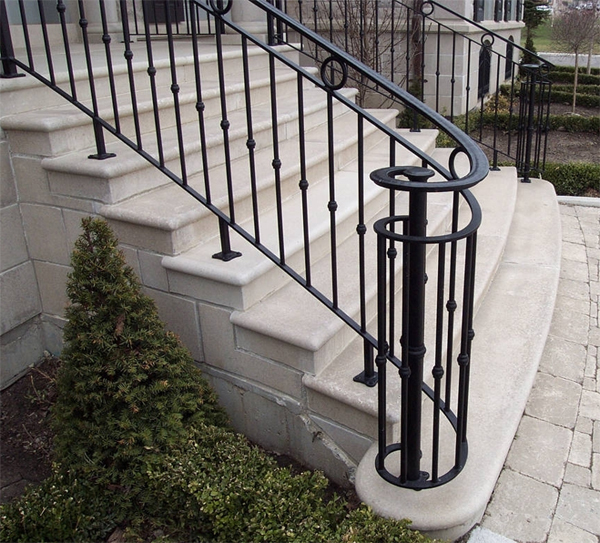 Modern House Durable Custom Staircase Welded Wrought iron Railing