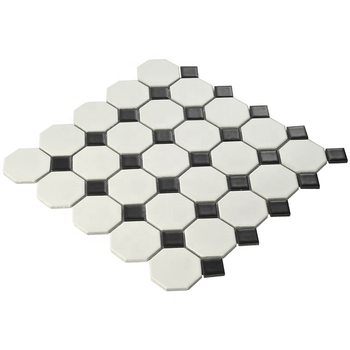 Back white mix octagon mosaic tile ceramic