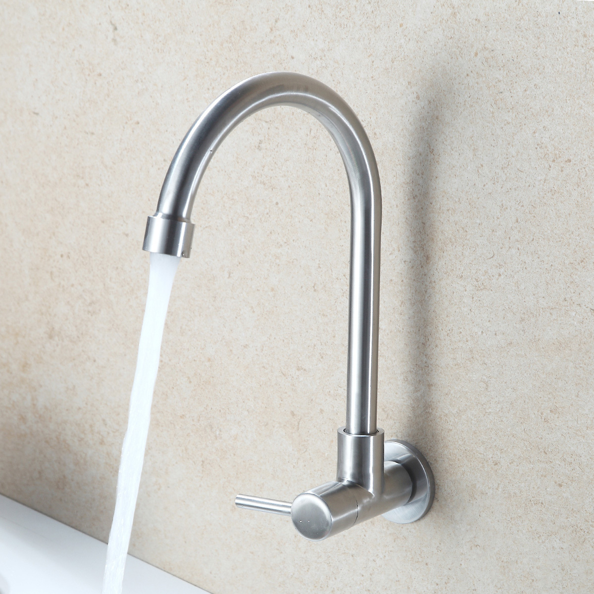 Stainless Steel 304 bathroom faucet kitchen faucet brushed surface wall mounted style