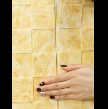 Wood grain mosaic pattern xpe foam wallpaper 70x77cm