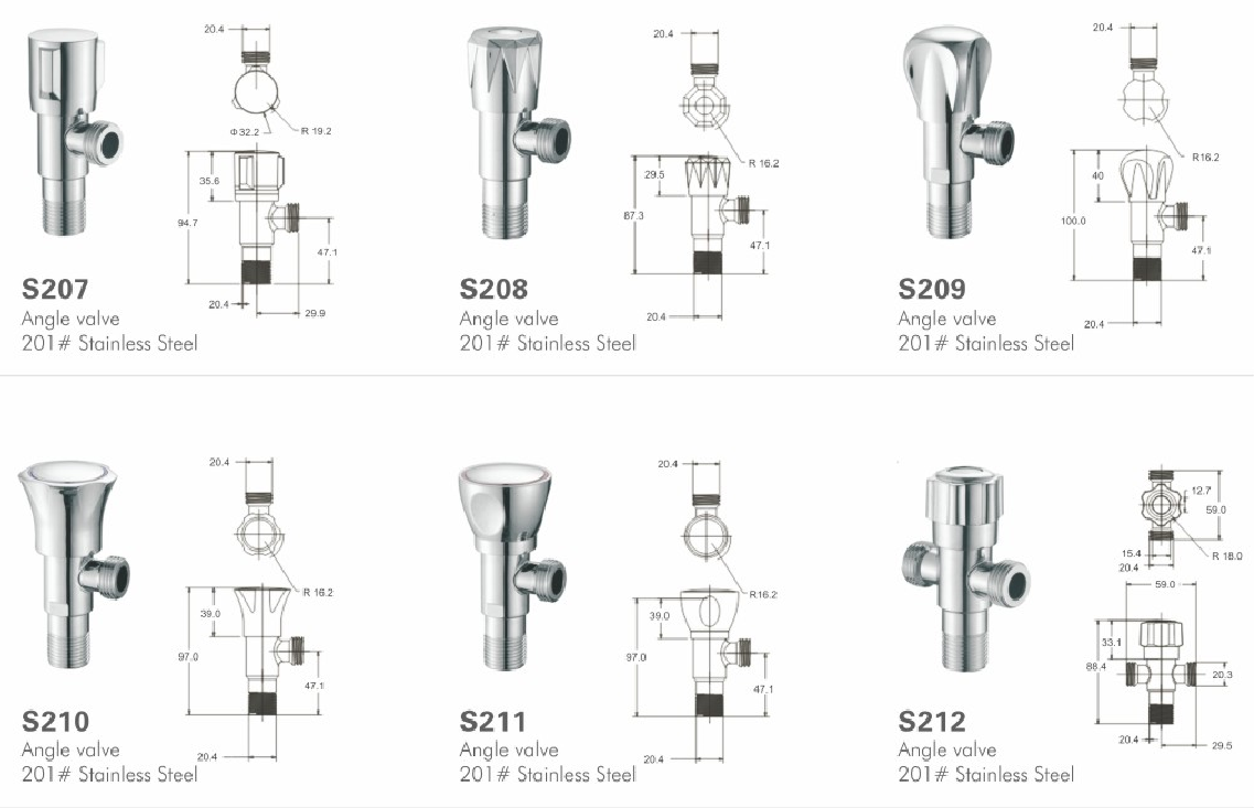 90 Degree Multi-Function Stainless Steel Brass Toilet Angle Valve | Cbm