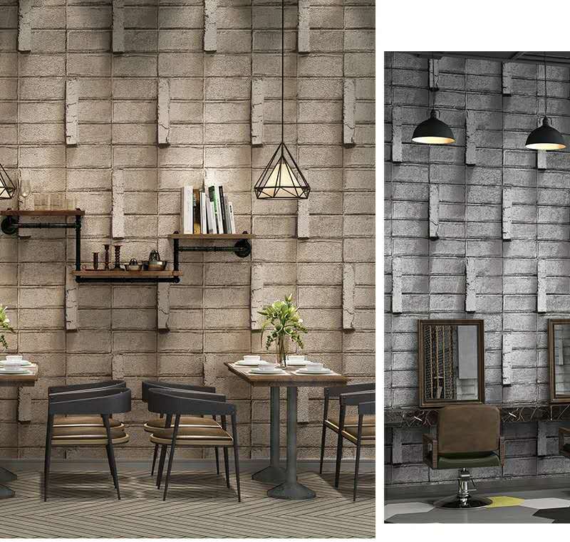 3D wall brick pattern wallpaper interior design