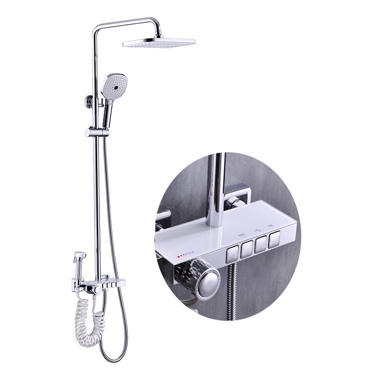 CBM rainfull showeroom set high quality water tap mixer faucets rainfall bathroom column wall thermostatic faucet shower