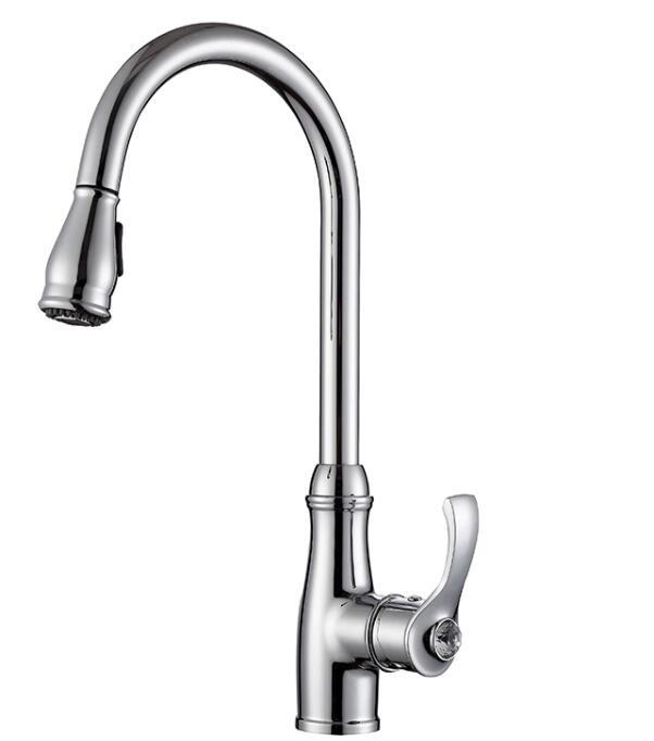 CUPC certification Top Sale Long Neck Hose Sprayer Installation Kitchen Tap Faucets Pull Down Hot Cold Water Kitchen Faucet one handle