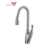 CUPC flexible Brushed Nickel Chrome kitchen faucet Pull Down Kitchen Water Faucet  Classic style Single Handle Pull out Kitchen Faucet brass Water Tap with Certification CBM-82H24-A