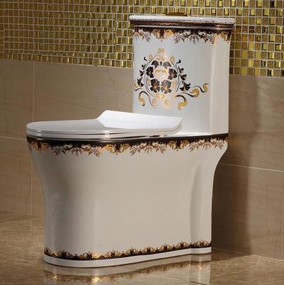 Luxury Ceramic Siphonic Jet Flushing One Piece Toilets Color Pattern
