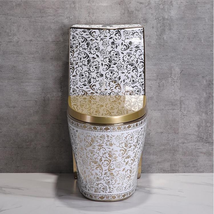 Gold wc ceramic toilet High Luxury Ceramic Bathroom Washdown Toilet Pan