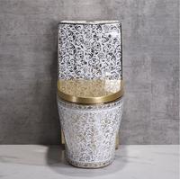 Gold wc ceramic toilet High Luxury Ceramic Bathroom Washdown Toilet Pan