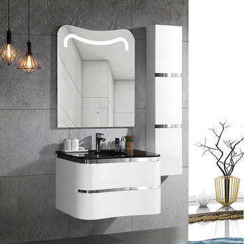 CBM Most fashionable mirrored cabinet factory with washbasin and LED mirror