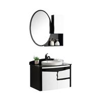 CBM hotel black modern wooden bathroom furniture set vanity cabinet