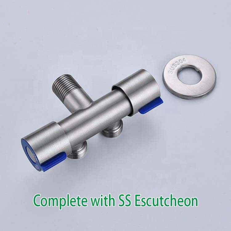 304 Stainless steel Dual Switch Toilet Bidet Spray Diverter Angle Valve