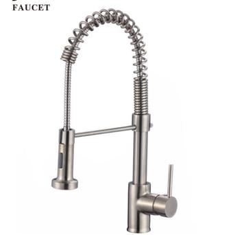New design pull out spring design brass body kitchen faucets