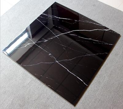 Nero Margiua veins black marble look floor tiles 600x600