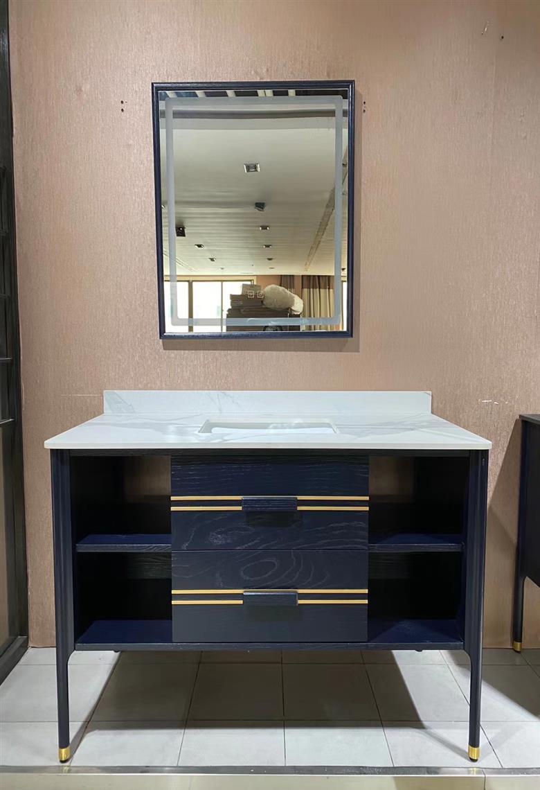 CBM new design bath furniture vanity bathroom cabinet with mirror solid wood bathroom vanity