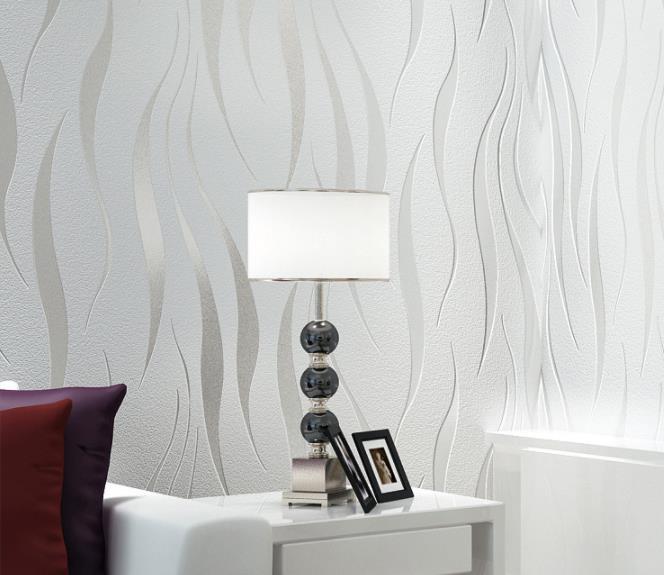 Modern living room sofa non-woven wallpaper simple fashion wave stripe TV background wallpaper
