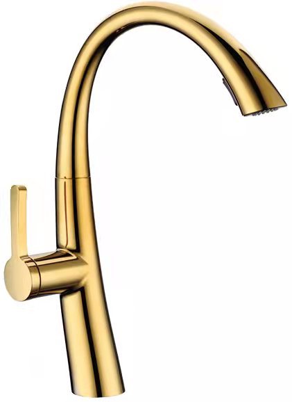 CBM Kitchen mixer all brass hot and cold pull-out swivel black European white gold lacquer for washbasin sink