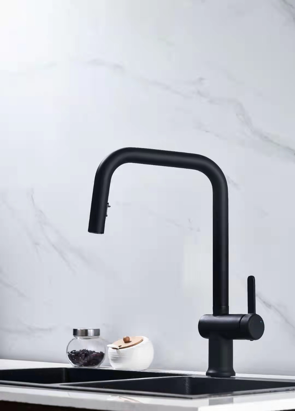 CBM Single Hole Black Wash Sink 304 Stainless Steel Kitchen Faucets Brass material Kitchen Faucet Mixer