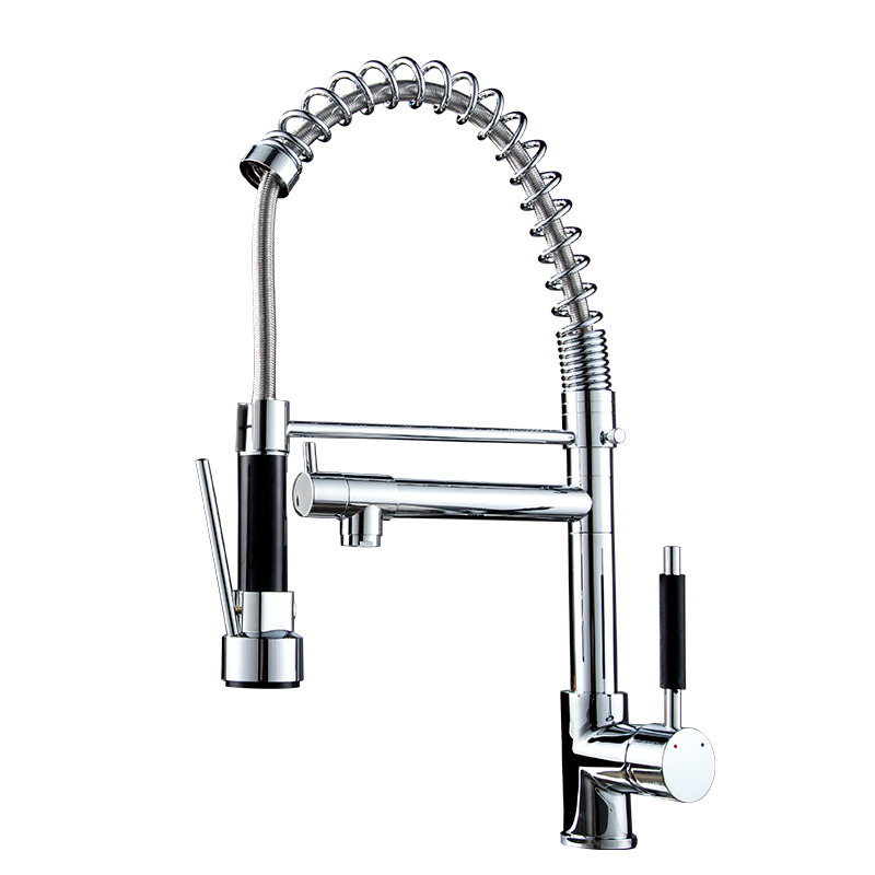 Chrome full copper multi functional kitchen faucet mixer sink